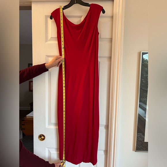 Barely worn red slinky stretchy mid length dress - Picture 2 of 7